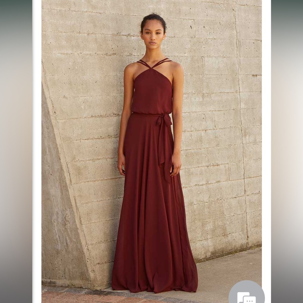 NAVY norah amsale nouvelle bridesmaids dress MEDIUM unaltered